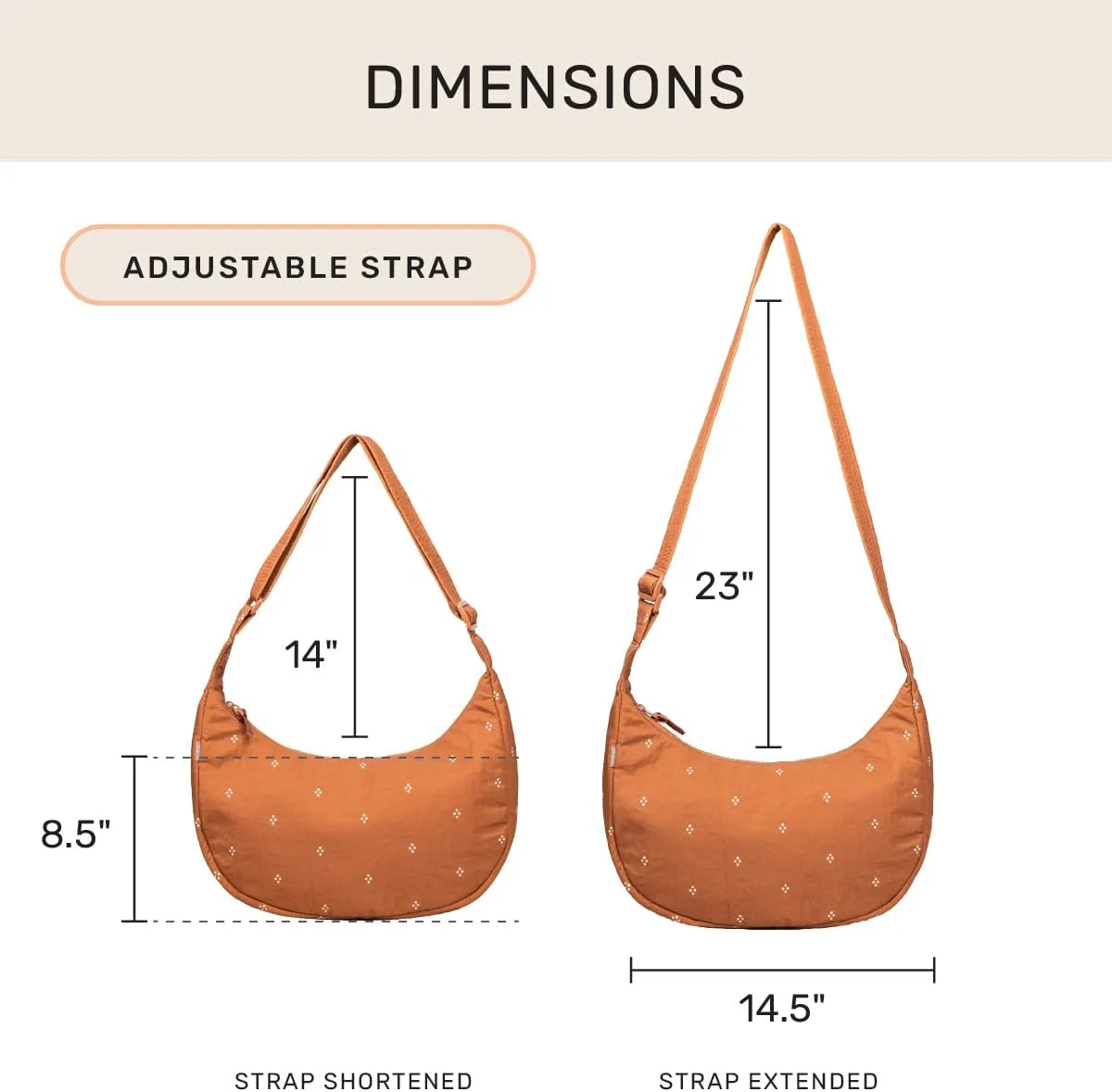 Jadyn Crescent Bag, Large Crossbody for Women  Comfortable, Versatile Anti-Theft Shoulder Bag for Travel, Everyday Use