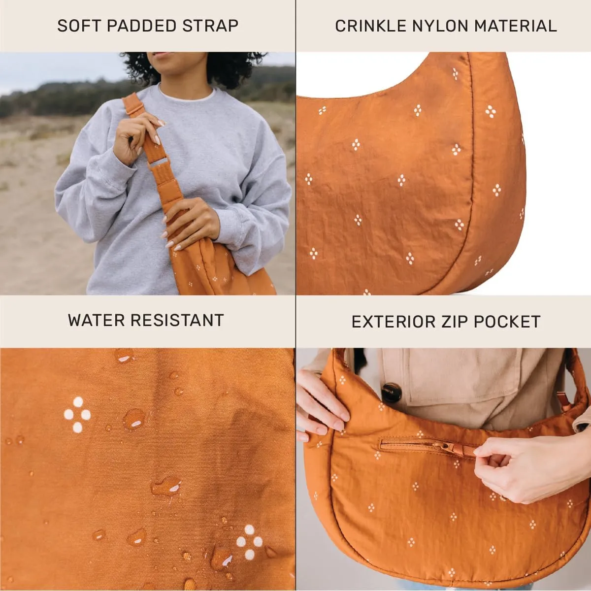 Jadyn Crescent Bag, Large Crossbody for Women  Comfortable, Versatile Anti-Theft Shoulder Bag for Travel, Everyday Use