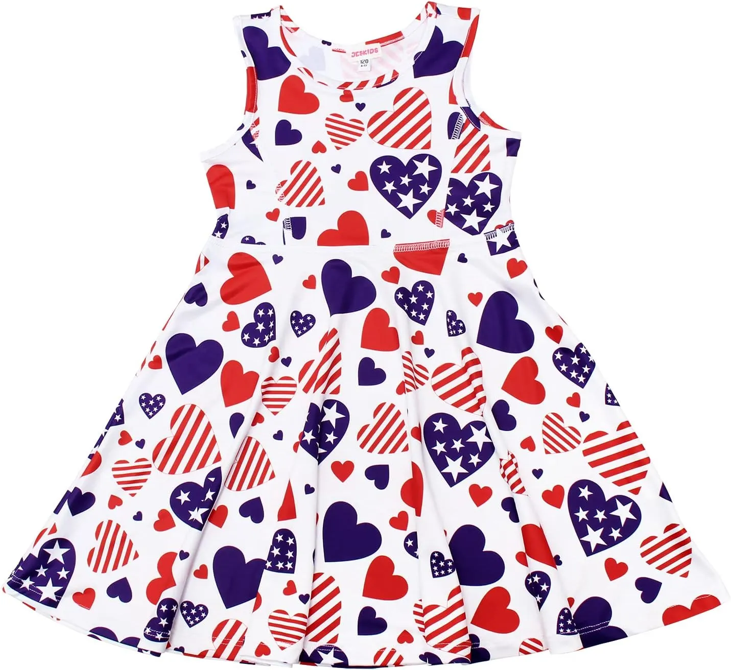 JESKIDS Little Girls Unicorn Dress Sleeveless Casual Twirl Dresses Print Sundress