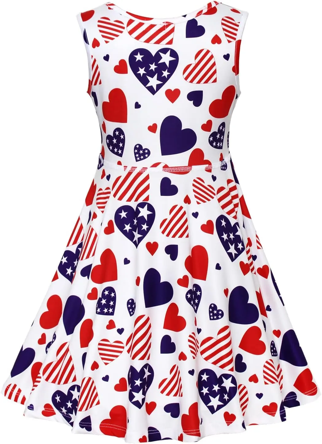JESKIDS Little Girls Unicorn Dress Sleeveless Casual Twirl Dresses Print Sundress