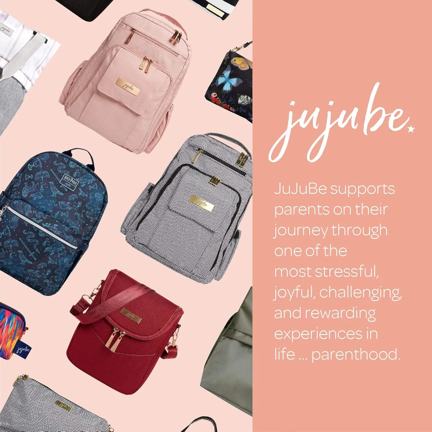 JuJuBe Be Pumped Insulated Breast Pump Bag, Onyx Collection - Black Out