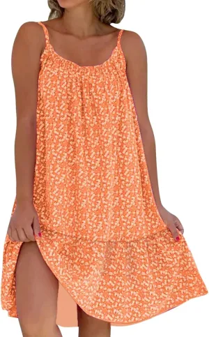 Kaftan Dresses for Women Beach Cover Up Strapless Floral Sundress Tropical Vacation Swimwear