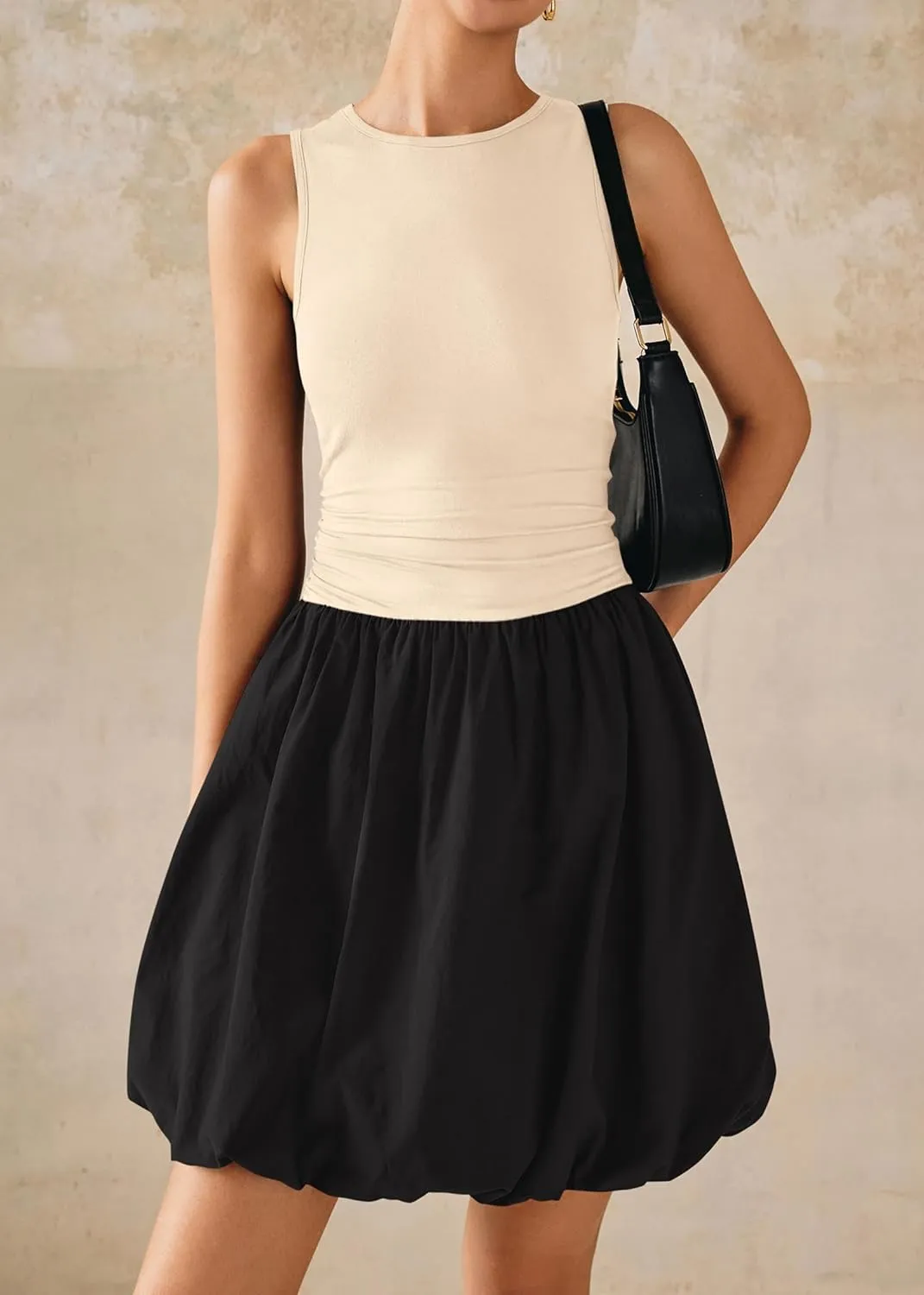 KIRUNDO Summer Bubble Dress for Women 2025 Casual Mini Spring Bodycon Cocktail Dresses Sleeveless Drop Waist Sundress Beach