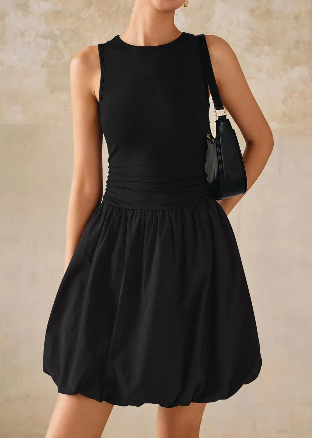 KIRUNDO Summer Bubble Dress for Women 2025 Casual Mini Spring Bodycon Cocktail Dresses Sleeveless Drop Waist Sundress Beach