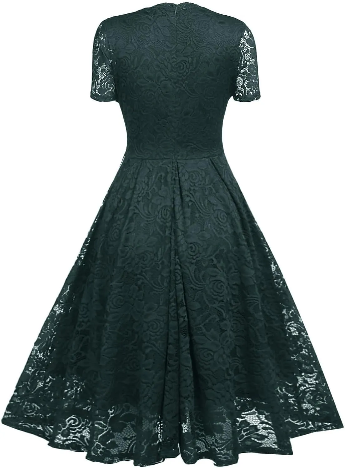 Lace Dress for Women V Neck Short Sleeve Summer Midi Dresses Loose Fit A Line Dressy Casual Becah Vacation Dresses