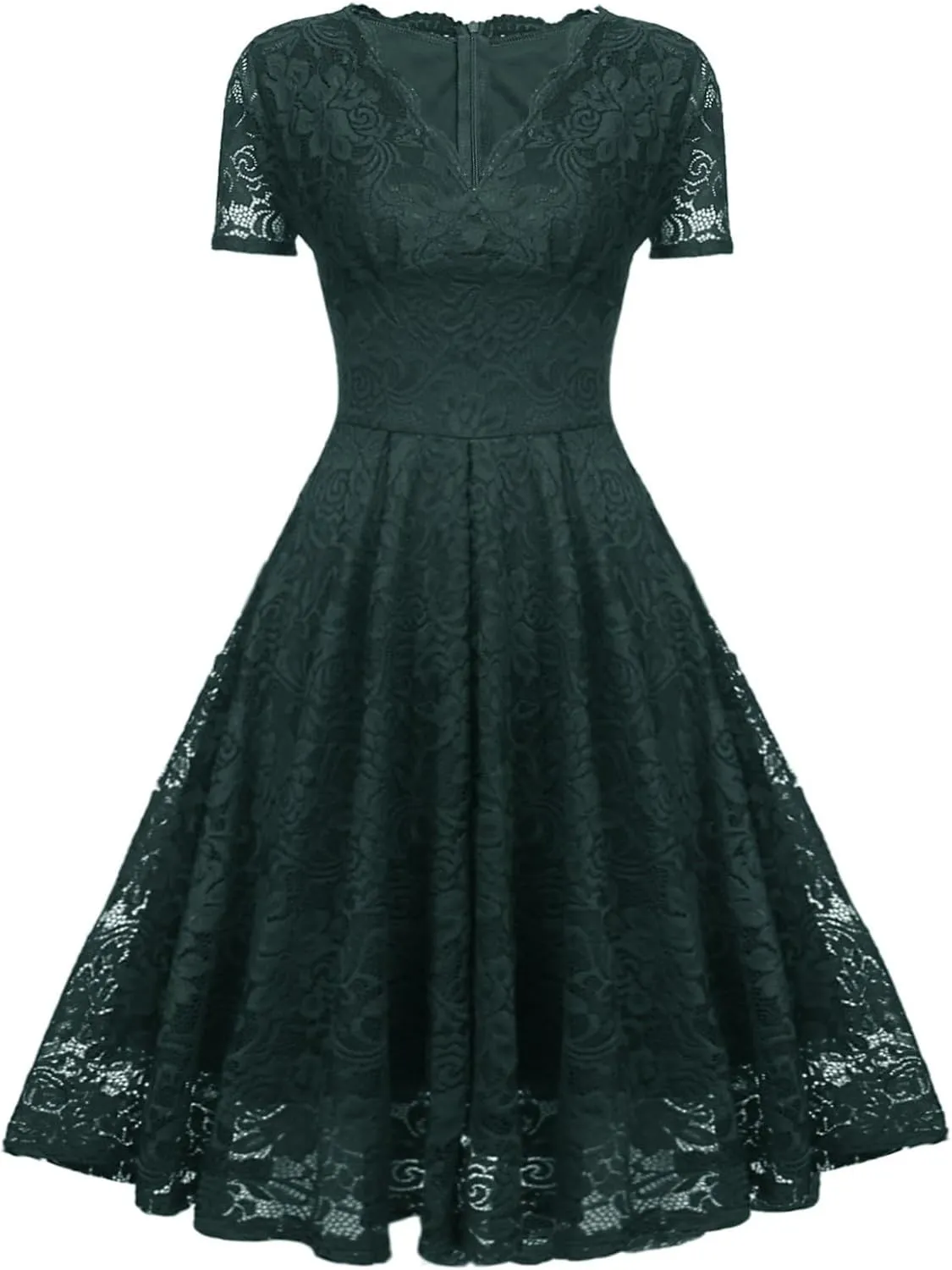 Lace Dress for Women V Neck Short Sleeve Summer Midi Dresses Loose Fit A Line Dressy Casual Becah Vacation Dresses