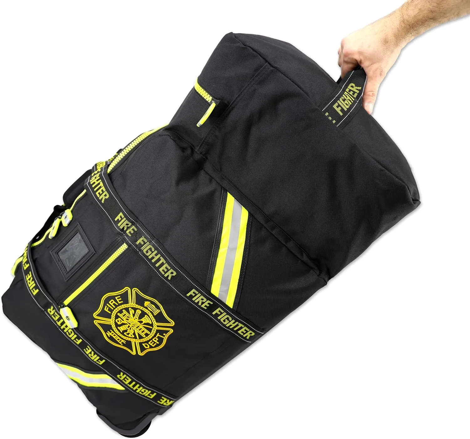 Lightning X Fireman's Value Edition XL Firefighter Step-In Turnout Gear Bag w/Wheels, Helmet Pocket & Maltese Cross for First Responder