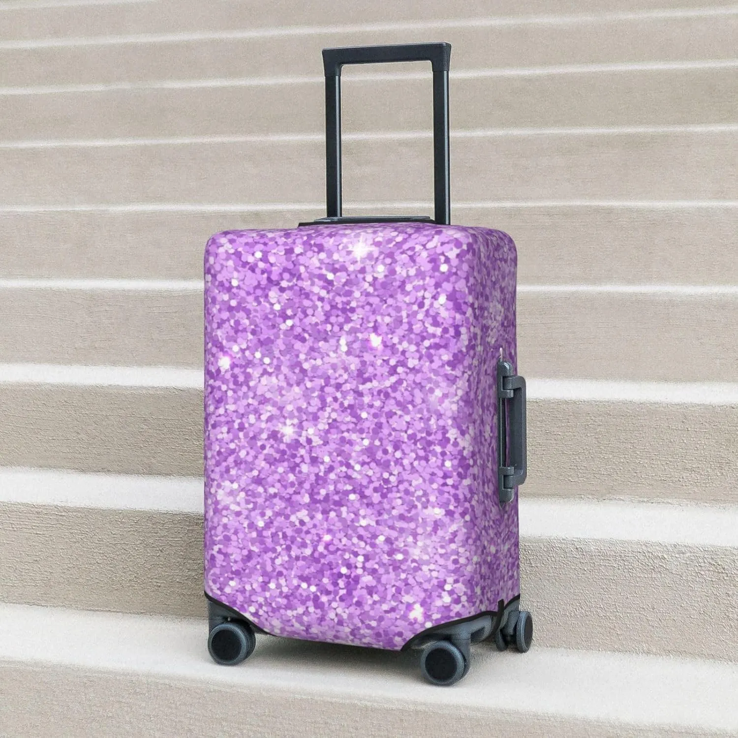 Lilac Glittering Luggage Cover,Washable Suitcase Covers Fashion Luggage Covers,Anti-Scratch Suitcase Protector Cover