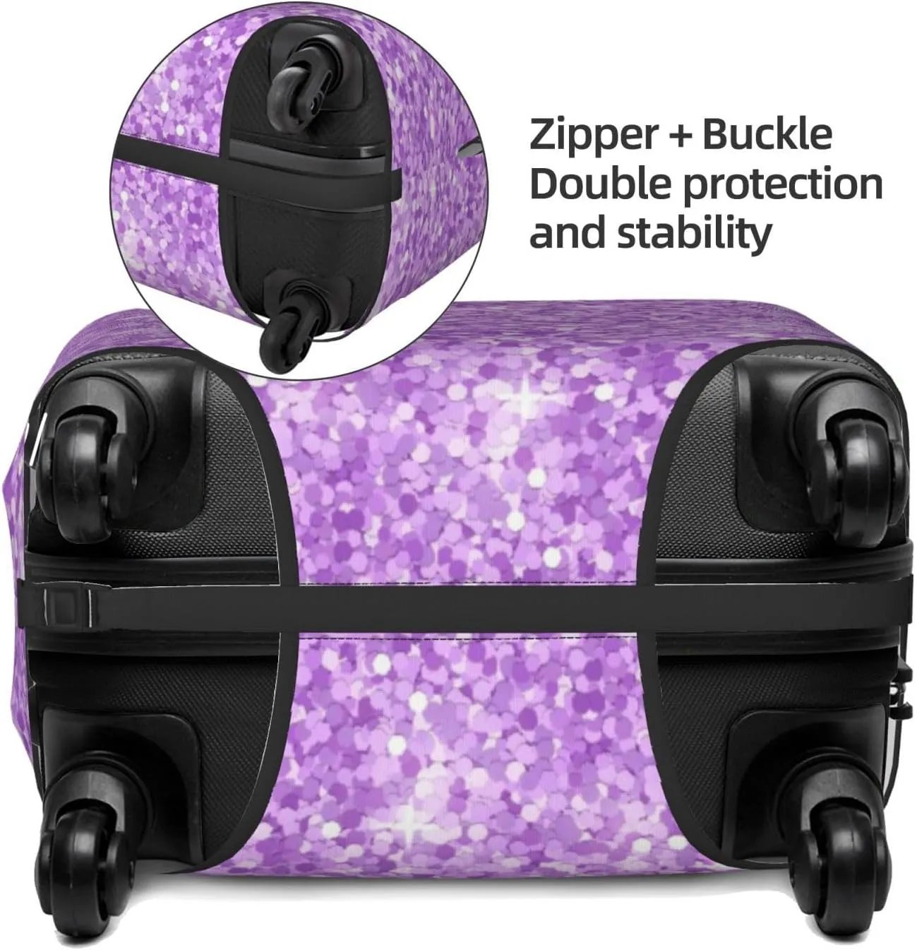 Lilac Glittering Luggage Cover,Washable Suitcase Covers Fashion Luggage Covers,Anti-Scratch Suitcase Protector Cover