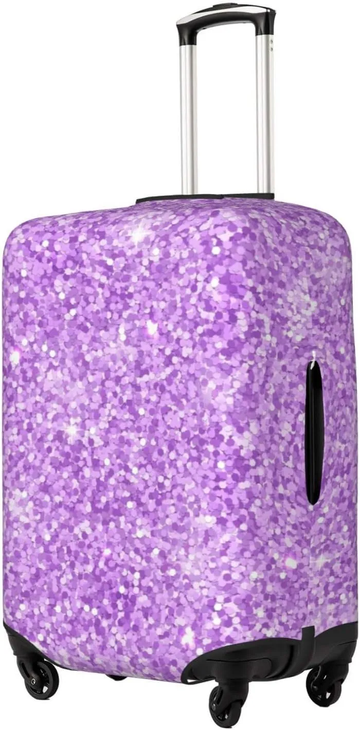 Lilac Glittering Luggage Cover,Washable Suitcase Covers Fashion Luggage Covers,Anti-Scratch Suitcase Protector Cover