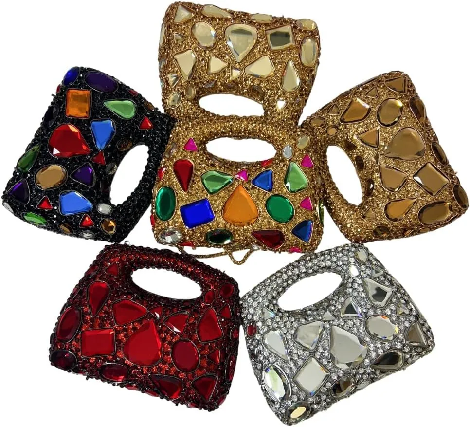 Luxury Evening Bag Gem Clutch Purse Crystal Prom Handbag Wedding Purse for Party