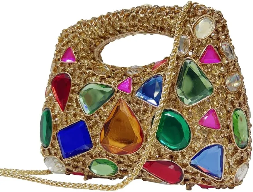 Luxury Evening Bag Gem Clutch Purse Crystal Prom Handbag Wedding Purse for Party
