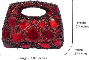 Luxury Evening Bag Gem Clutch Purse Crystal Prom Handbag Wedding Purse for Party
