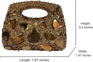 Luxury Evening Bag Gem Clutch Purse Crystal Prom Handbag Wedding Purse for Party