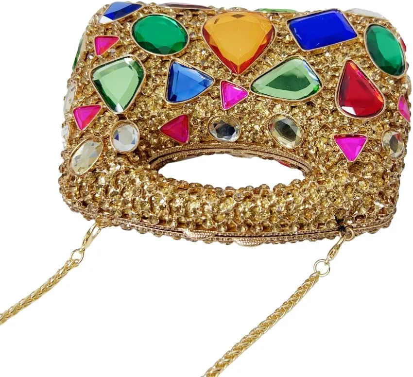 Luxury Evening Bag Gem Clutch Purse Crystal Prom Handbag Wedding Purse for Party