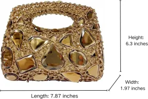 Luxury Evening Bag Gem Clutch Purse Crystal Prom Handbag Wedding Purse for Party