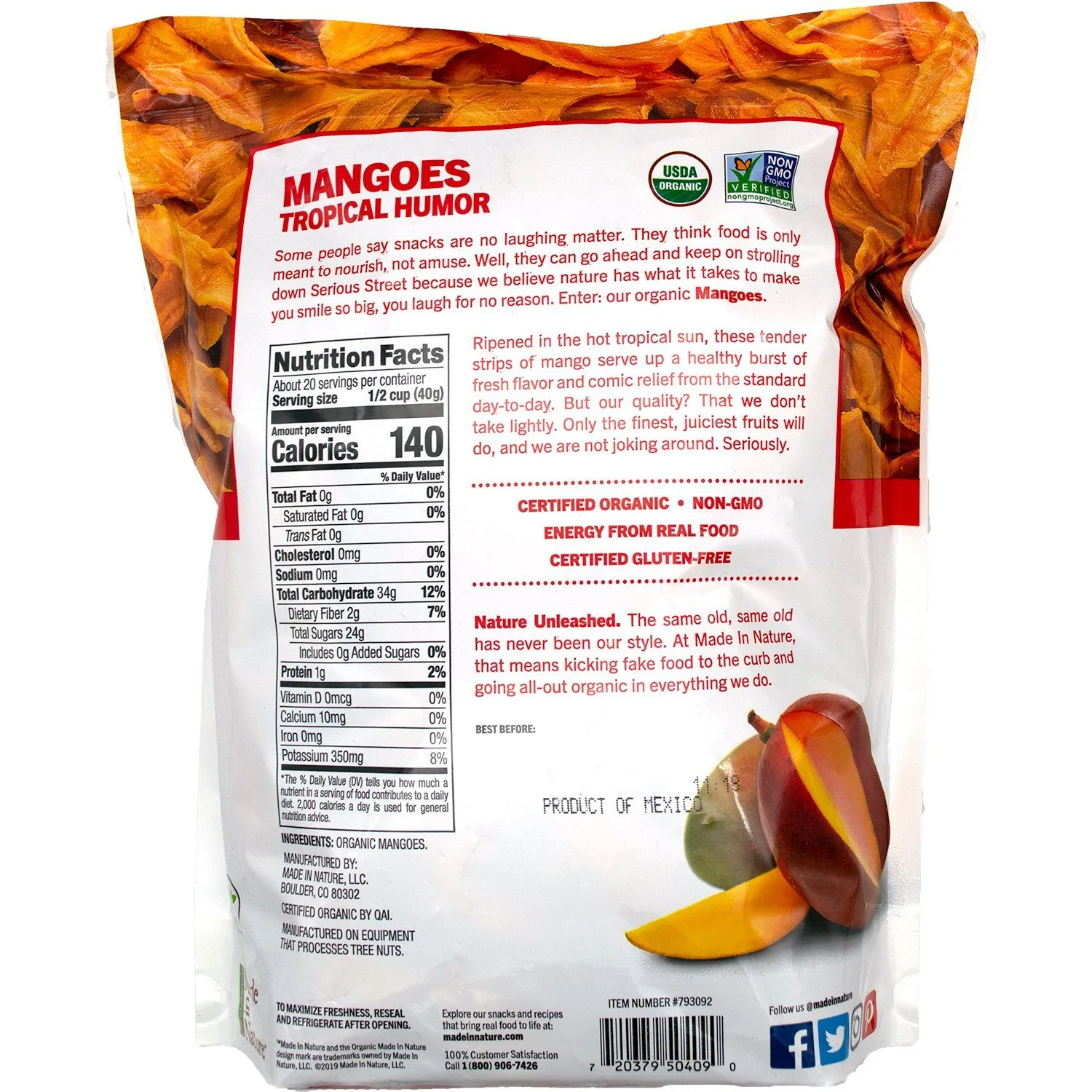 Made In Nature Organic Dried Mangoes