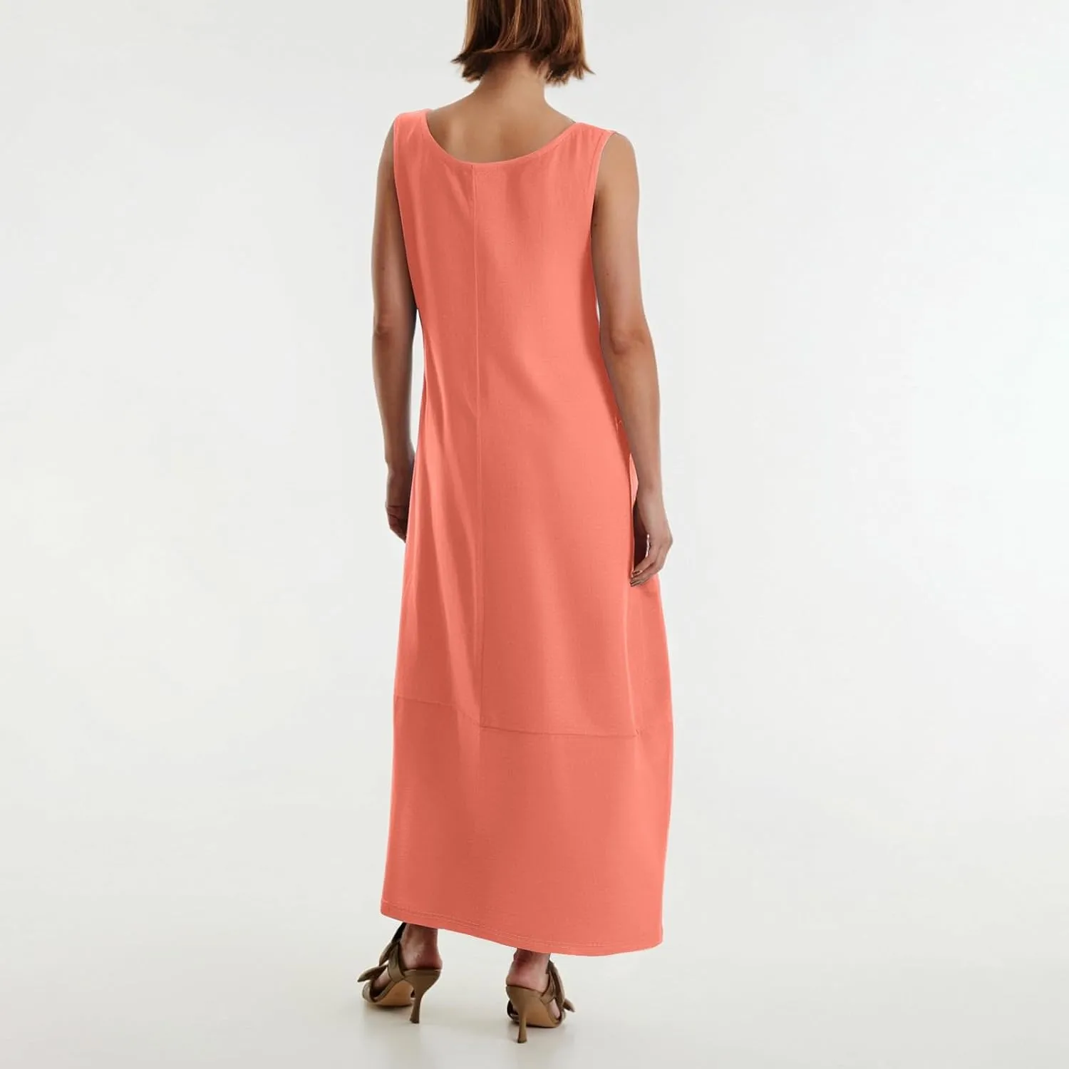 Maxi Dresses for Women 2025 Summer Beach Vacation Boho Dress Plus Size Sleeveless Crewneck Sundresses with Pockets