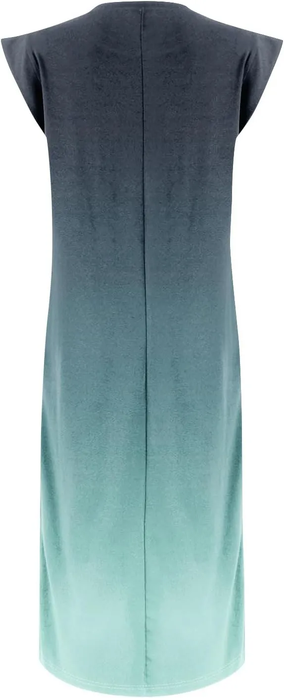 Maxi Dresses for Women 2025 Summer Short Sleeve Beach Sundresses Casual Crewneck Split Long Dress with Pocket