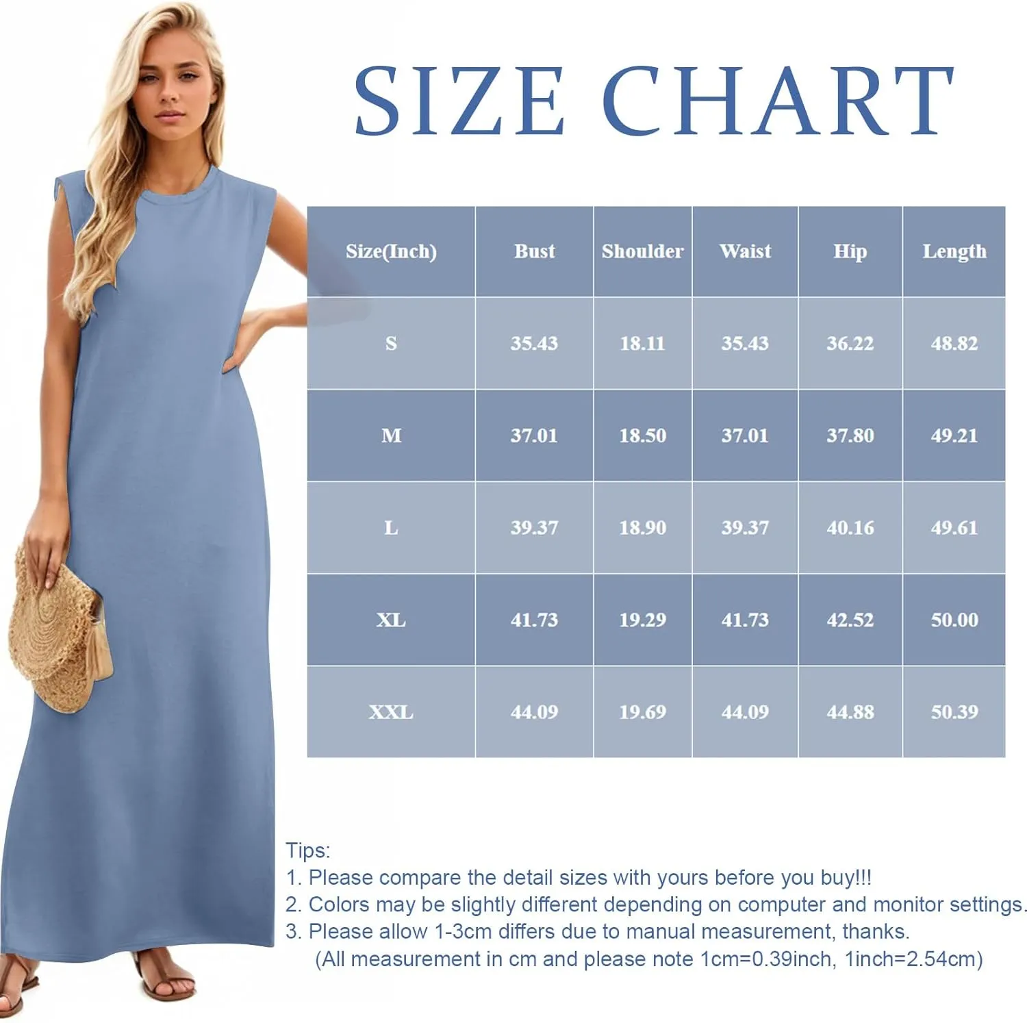 Maxi Dresses for Women 2025 Summer Short Sleeve Beach Sundresses Casual Crewneck Split Long Dress with Pocket