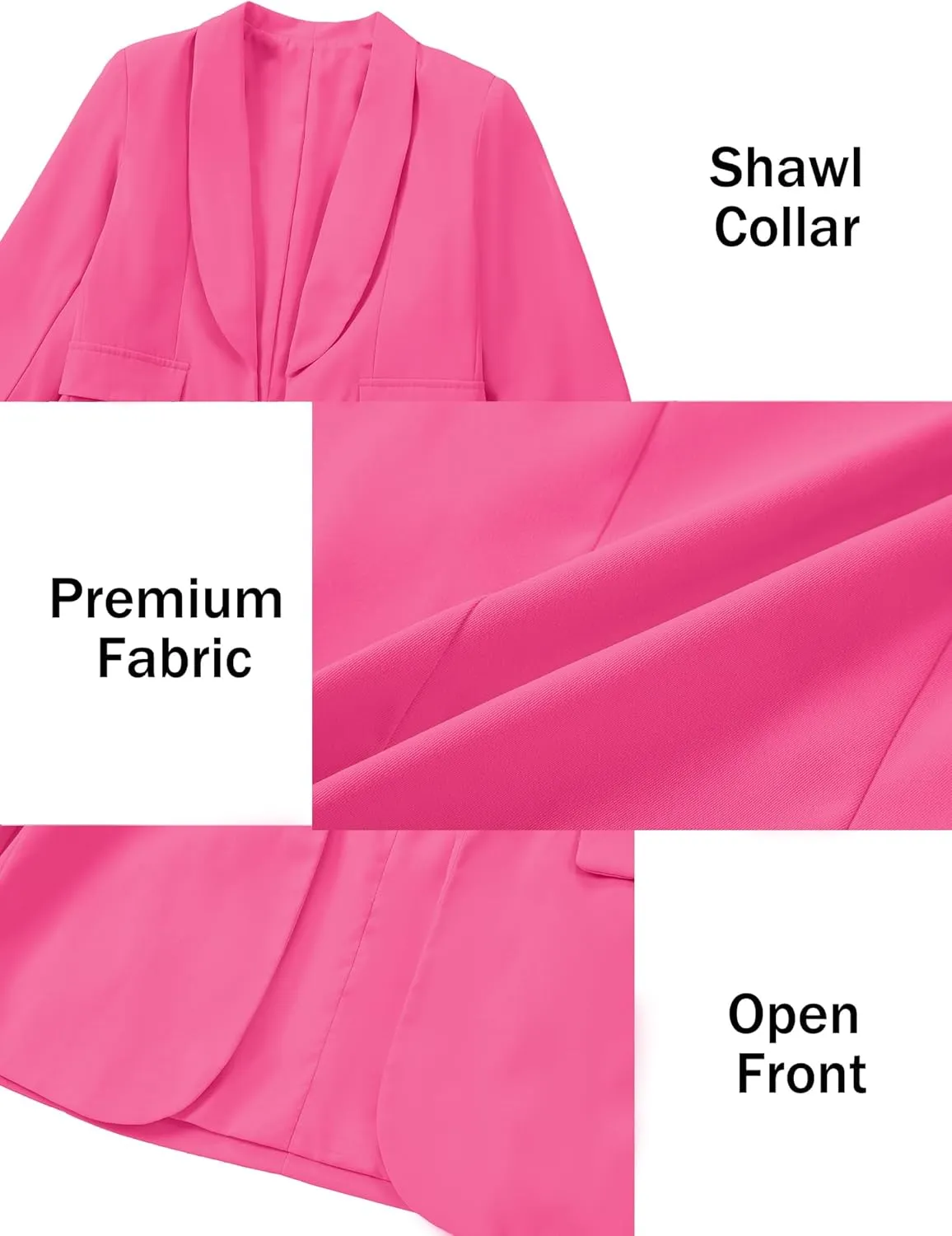 Mebius Girls Blazer Jacket Long Sleeve Shawl Collar Open Front Formal Blazers Suit Inner Pocket for Kids Size 6-12 Year