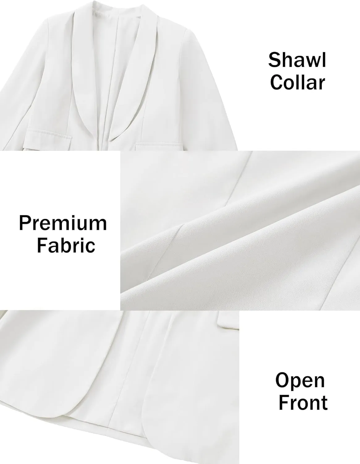 Mebius Girls Blazer Jacket Long Sleeve Shawl Collar Open Front Formal Blazers Suit Inner Pocket for Kids Size 6-12 Year