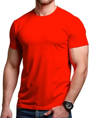 Mens Crewneck Tshirt Plain, Relaxed Fitted Basic T Shirts