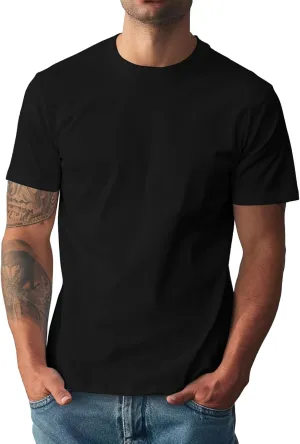 Mens Crewneck Tshirt Plain, Relaxed Fitted Basic T Shirts