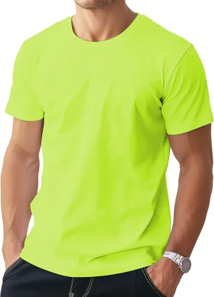 Mens Crewneck Tshirt Plain, Relaxed Fitted Basic T Shirts