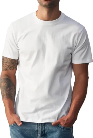 Mens Crewneck Tshirt Plain, Relaxed Fitted Basic T Shirts