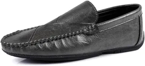 Mens Loafers Shoe Round Toe Vegan Leather Driving Style Loafer Flat Heel Resistant Lightweight Wedding Classic Slip On