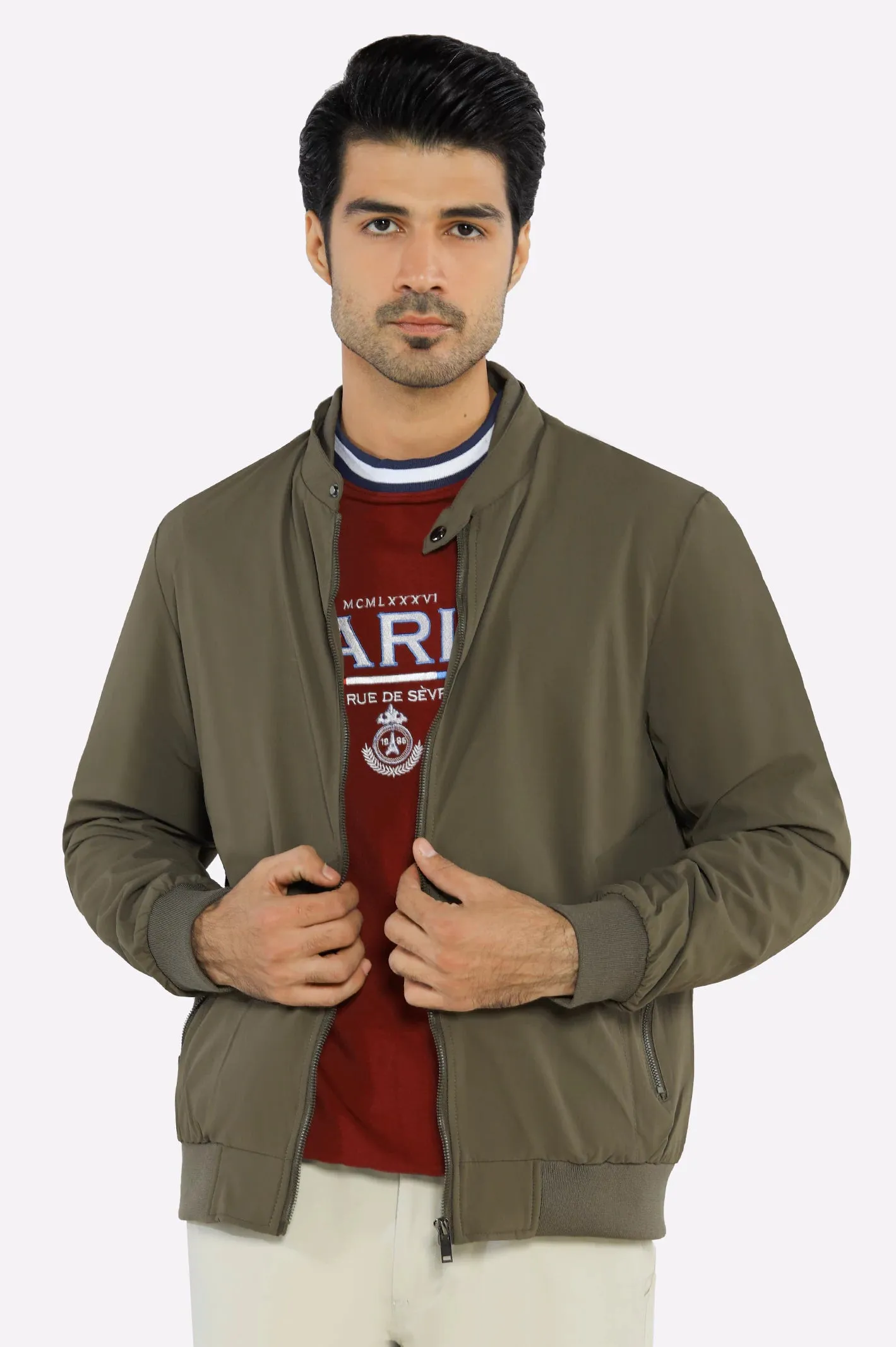 Men’s Lightweight Stretchable Olive Jacket
