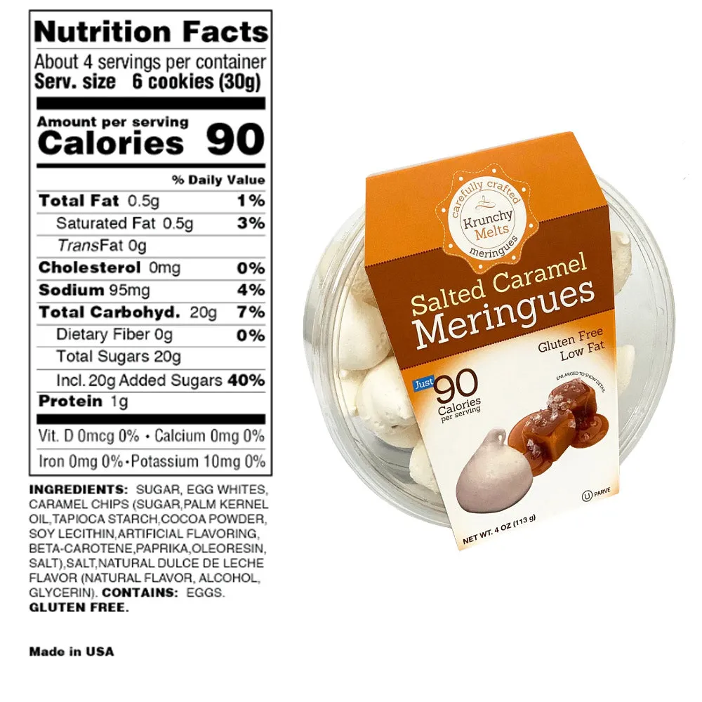 Meringue Cookies Salted Caramel Fat Free Gluten Free Nut Free Snack Sweet Treats