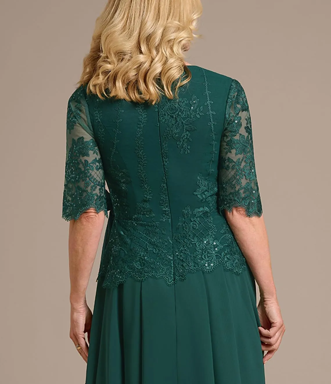Mother of The Bride Dress Lace Appliques Long Sleeve Formal Evening Gowns Chiffon Long Formal Dress