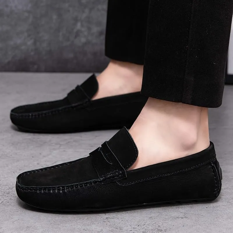 New Mens Loafers Shoe Round Toe Vegan Leather Penny Driving Loafer Shoe Flexible Flat Heel Comfortable Wedding Prom Slip On