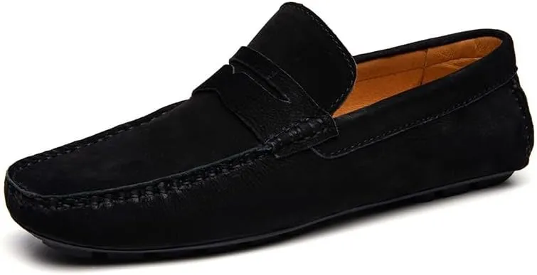 New Mens Loafers Shoe Round Toe Vegan Leather Penny Driving Loafer Shoe Flexible Flat Heel Comfortable Wedding Prom Slip On