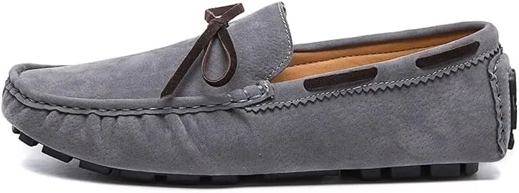 New Men's Loafers Square Toe Vegan Leather Boat Driving Loafers Flexible Comfortable Flat Heel Fashion Slip On