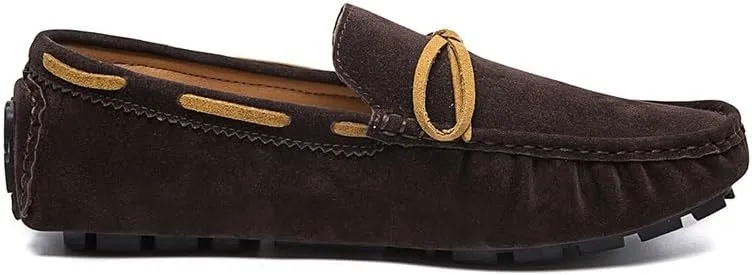 New Men's Loafers Square Toe Vegan Leather Boat Driving Loafers Flexible Comfortable Flat Heel Fashion Slip On