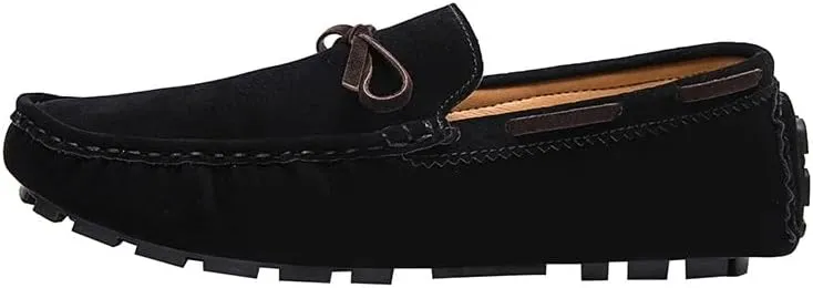 New Men's Loafers Square Toe Vegan Leather Boat Driving Loafers Flexible Comfortable Flat Heel Fashion Slip On