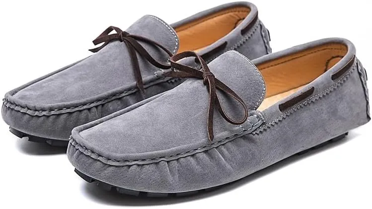 New Men's Loafers Square Toe Vegan Leather Boat Driving Loafers Flexible Comfortable Flat Heel Fashion Slip On
