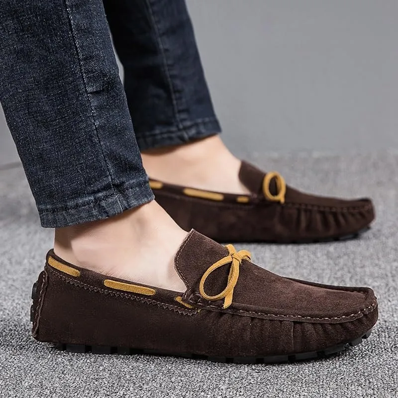 New Men's Loafers Square Toe Vegan Leather Boat Driving Loafers Flexible Comfortable Flat Heel Fashion Slip On