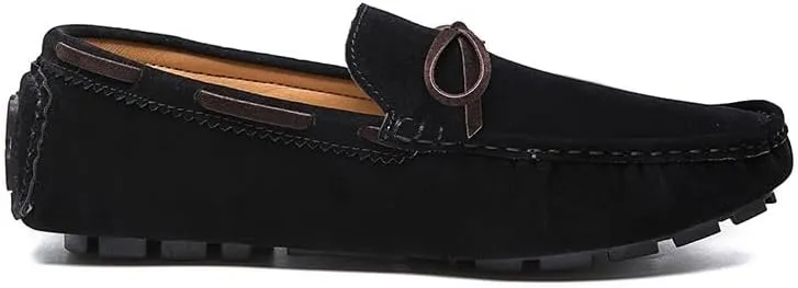 New Men's Loafers Square Toe Vegan Leather Boat Driving Loafers Flexible Comfortable Flat Heel Fashion Slip On