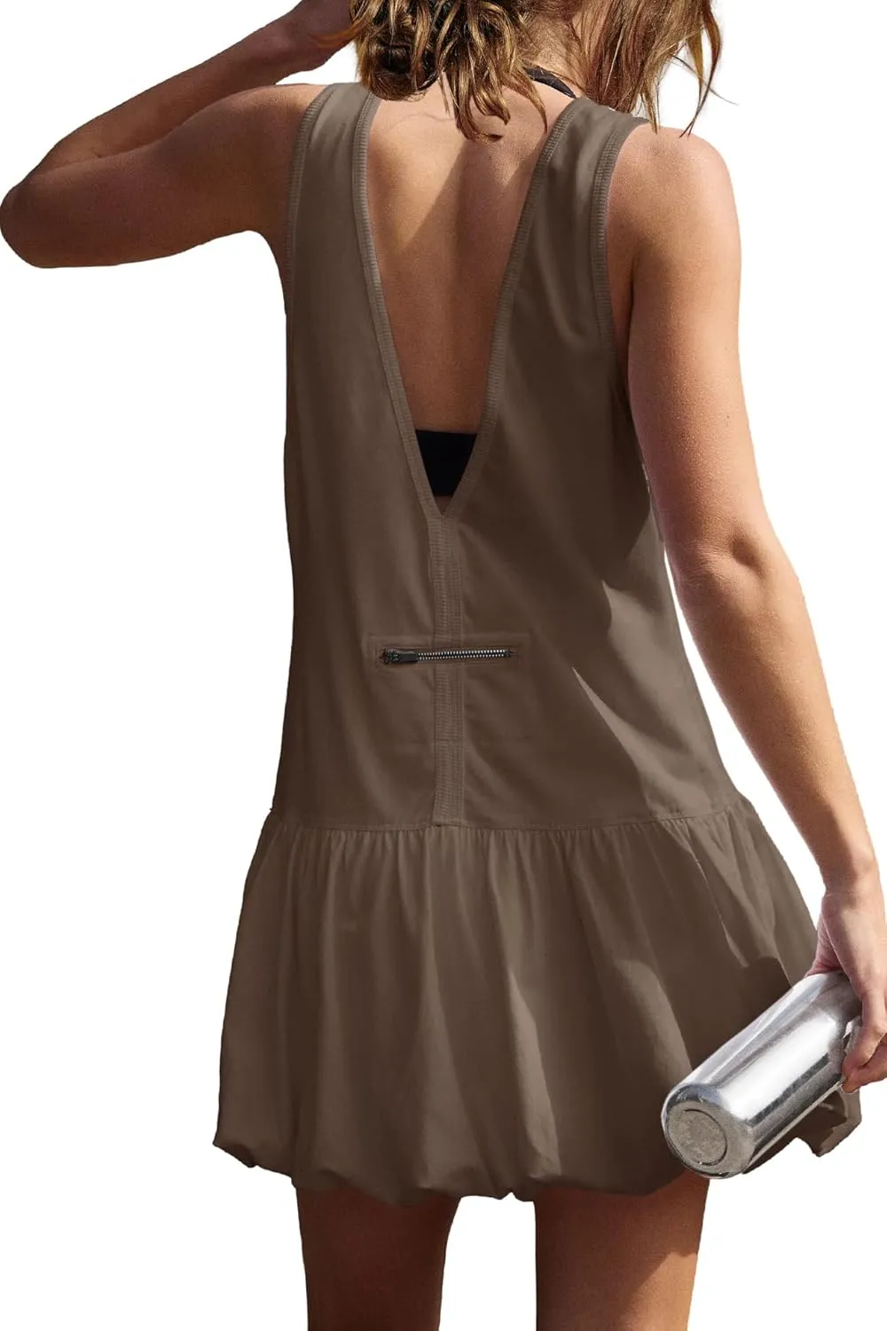 Nirovien Womens Tennis Dress Workout Athletic Dresses with Shorts Bubble Golf Outfits with Pockets Activewear