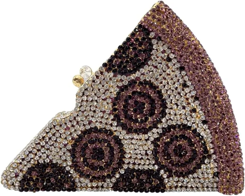 Pizza Diamond Sparkling Clutch Purse Cute Rhinestone Evening Bag for Women Party Cute Shoulder Bag Handbag for Wedding