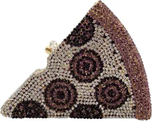 Pizza Diamond Sparkling Clutch Purse Cute Rhinestone Evening Bag for Women Party Cute Shoulder Bag Handbag for Wedding