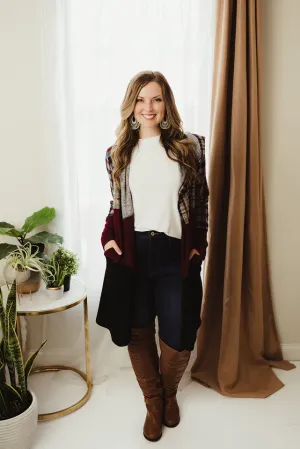 Plaid Colorblock Cardi