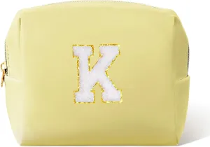 Pocmimut Makeup Bag,Initial Makeup Pouch Cosmetic Bag for Teen Girl Gifts Trendy Stuff - Christmas Gifts Birthday Gifts 18th Gift,K