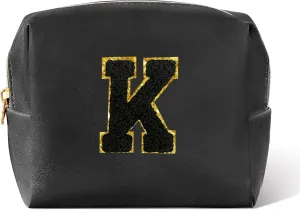 Pocmimut Makeup Bag,Initial Makeup Pouch Cosmetic Bag for Teen Girl Gifts Trendy Stuff - Christmas Gifts Birthday Gifts 18th Gift,K