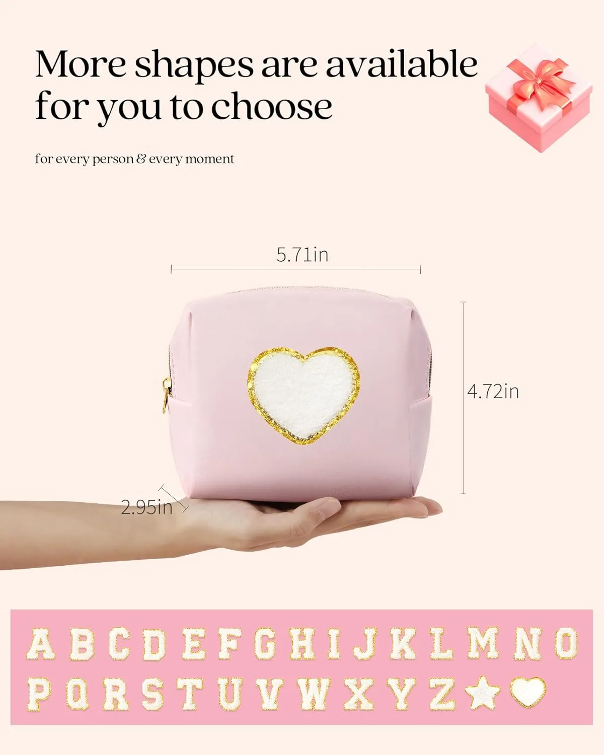 Pocmimut Makeup Bag,Initial Makeup Pouch Cosmetic Bag for Teen Girl Gifts Trendy Stuff - Christmas Gifts Birthday Gifts 18th Gift,K