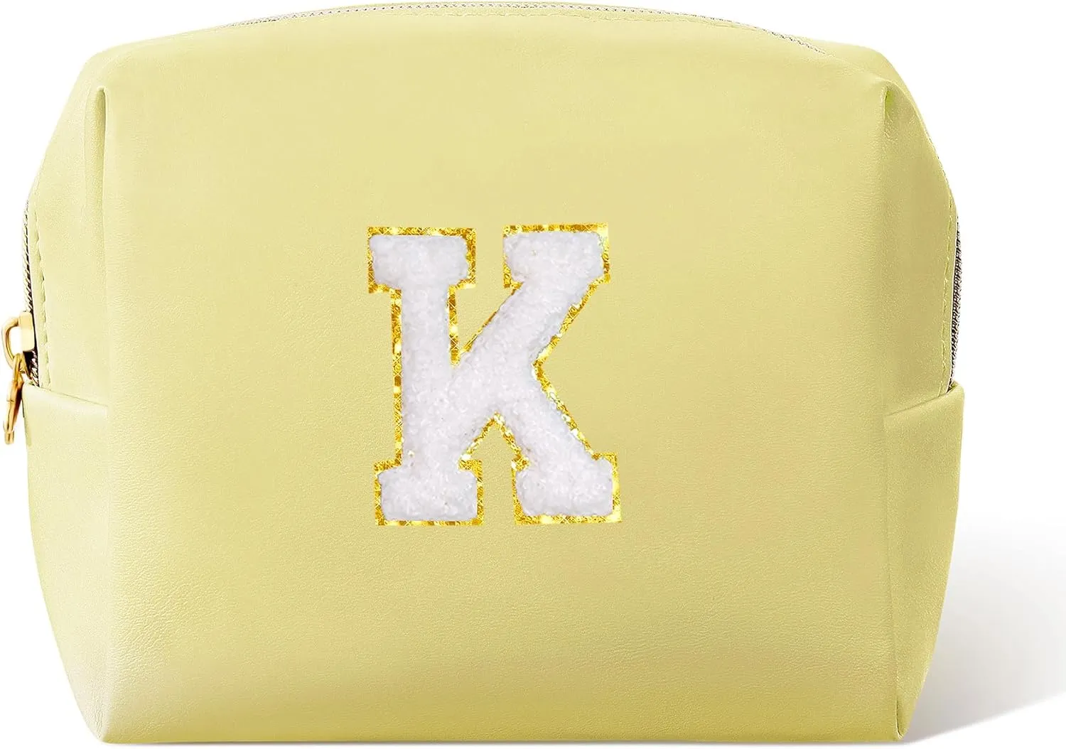 Pocmimut Makeup Bag,Initial Makeup Pouch Cosmetic Bag for Teen Girl Gifts Trendy Stuff - Christmas Gifts Birthday Gifts 18th Gift,K